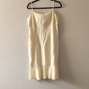 Vintage Yellow Linen Button-Down Dress